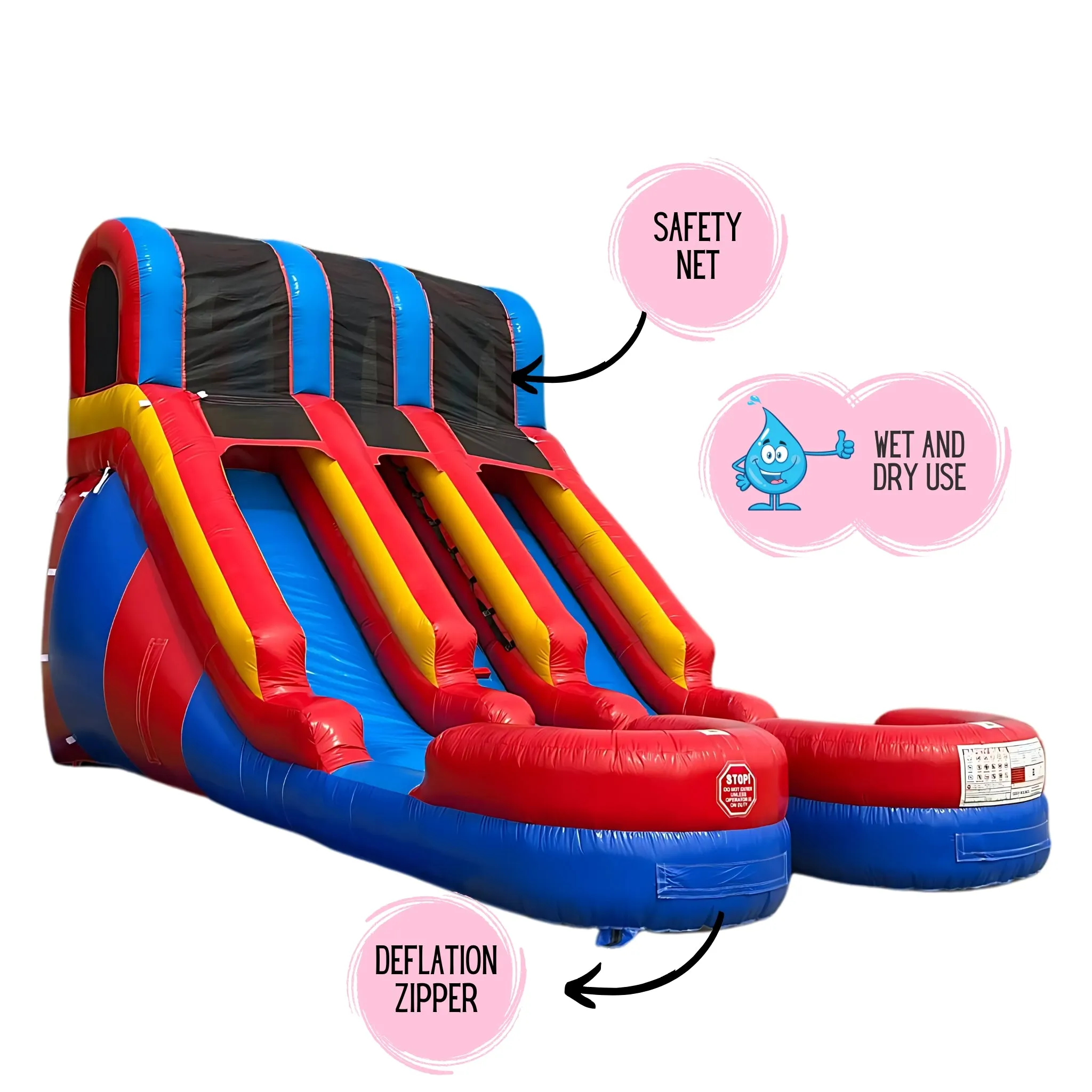15' Lightweight Dual Lane Red & Blue Slide