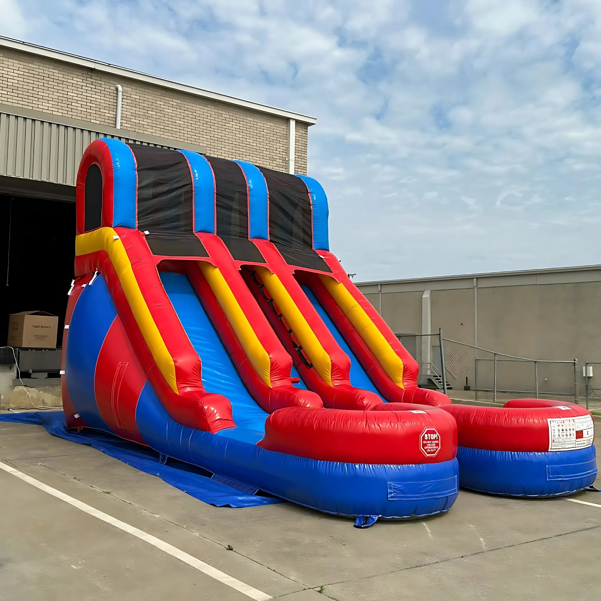 15' Lightweight Dual Lane Red & Blue Slide
