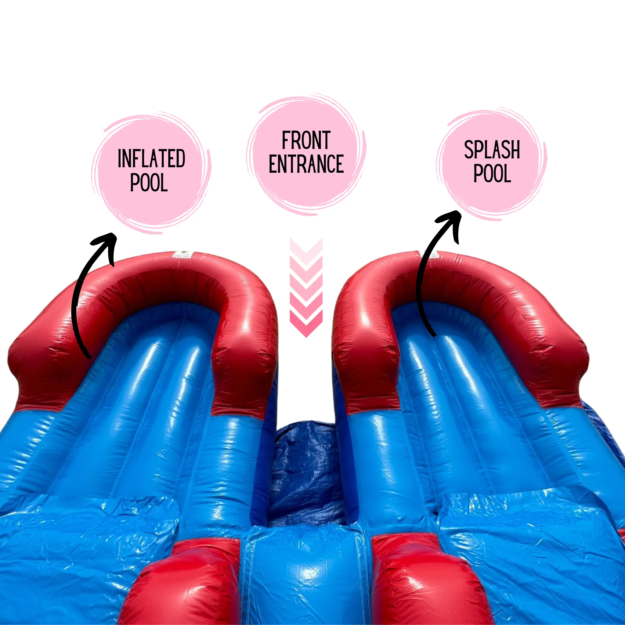 15' Lightweight Dual Lane Red & Blue Slide