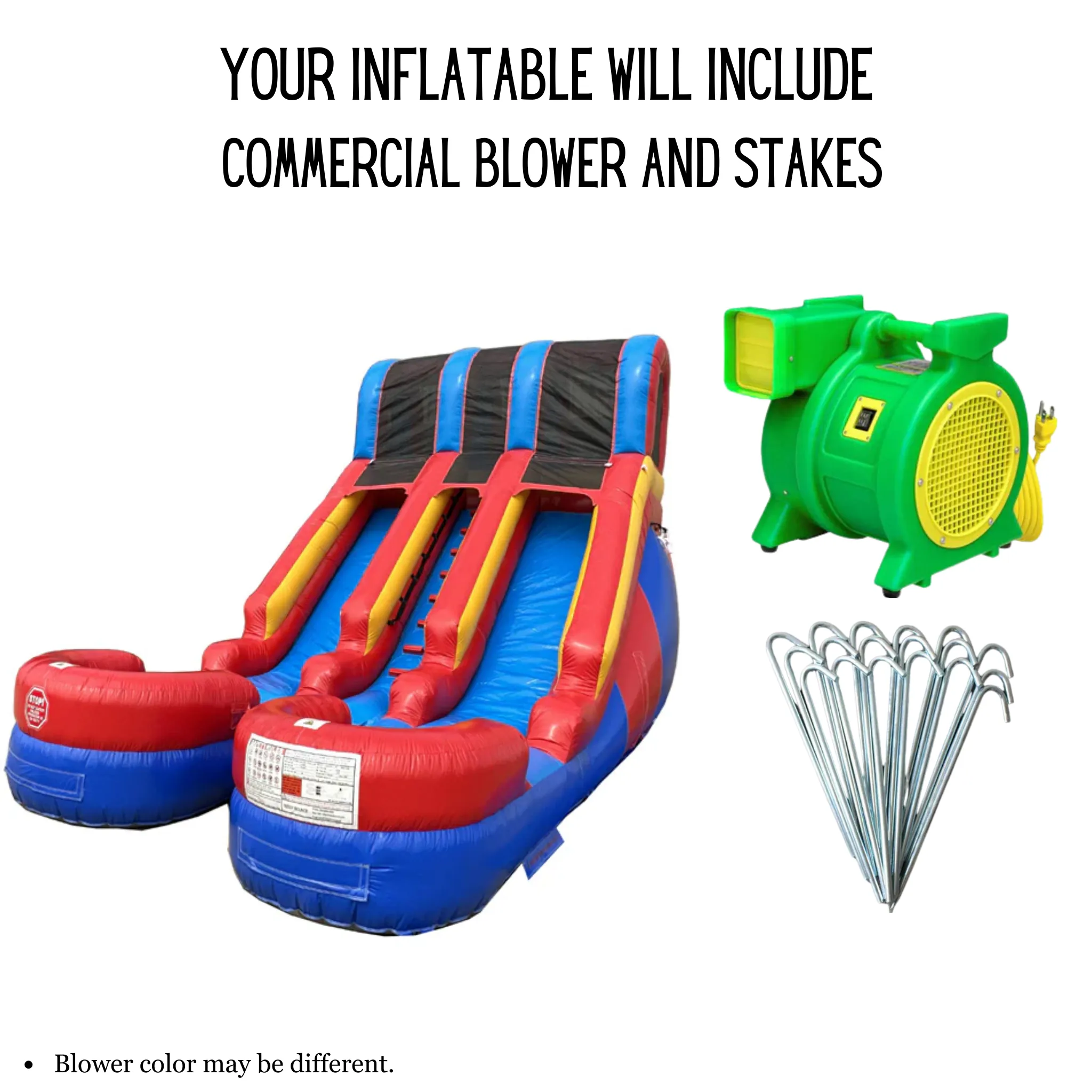 15' Lightweight Dual Lane Red & Blue Slide
