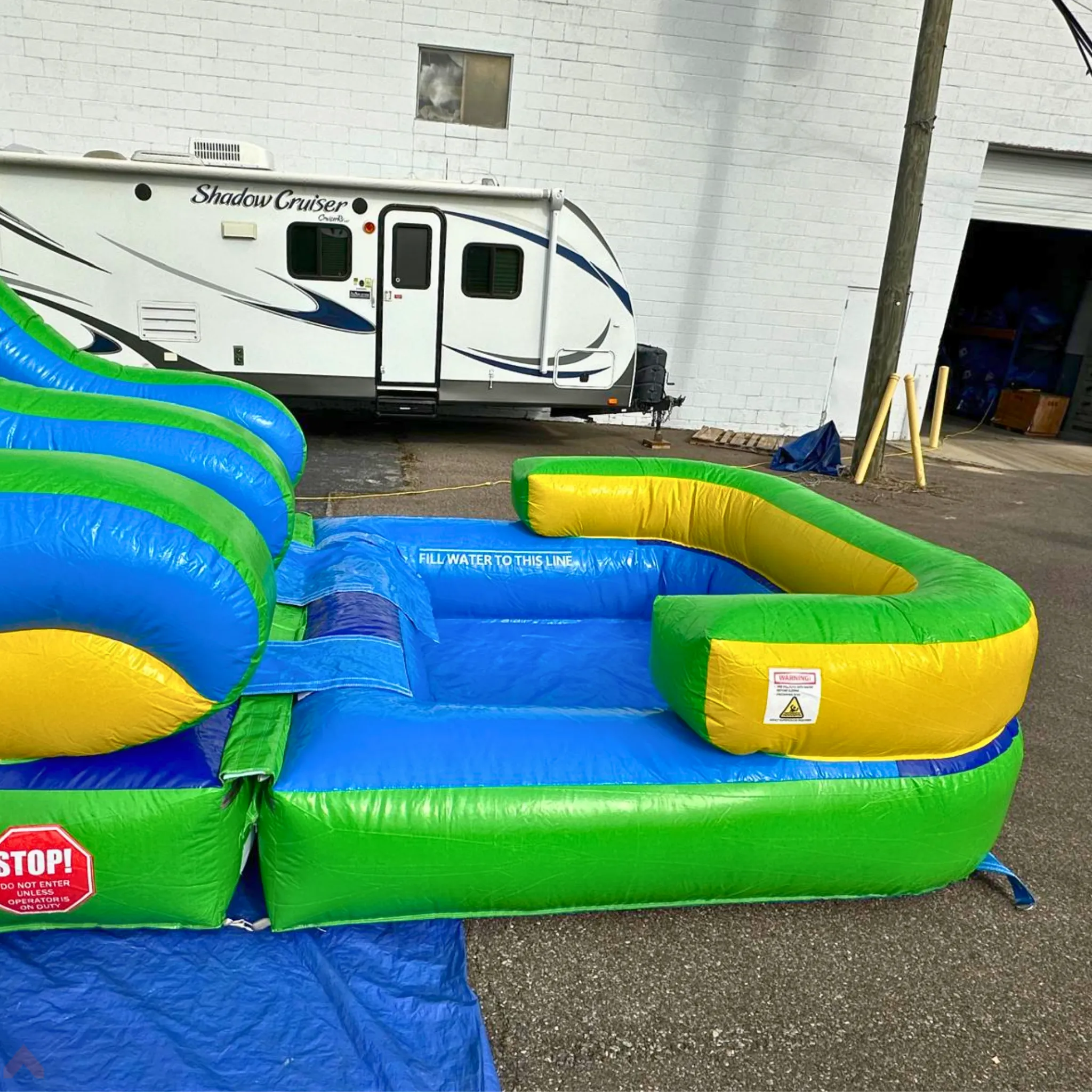 16'  Lightweight Aqua Green Water Slide