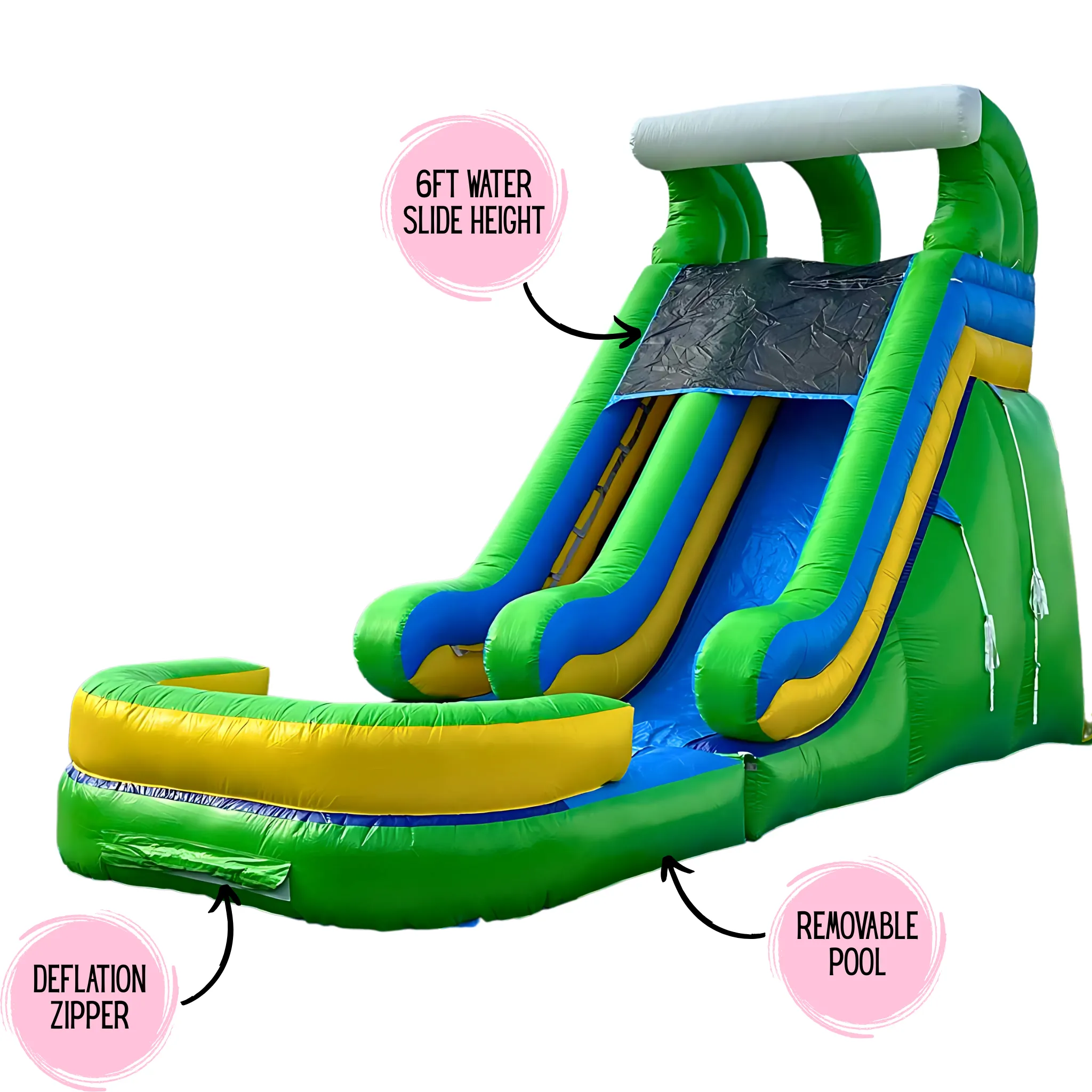 16'  Lightweight Aqua Green Water Slide