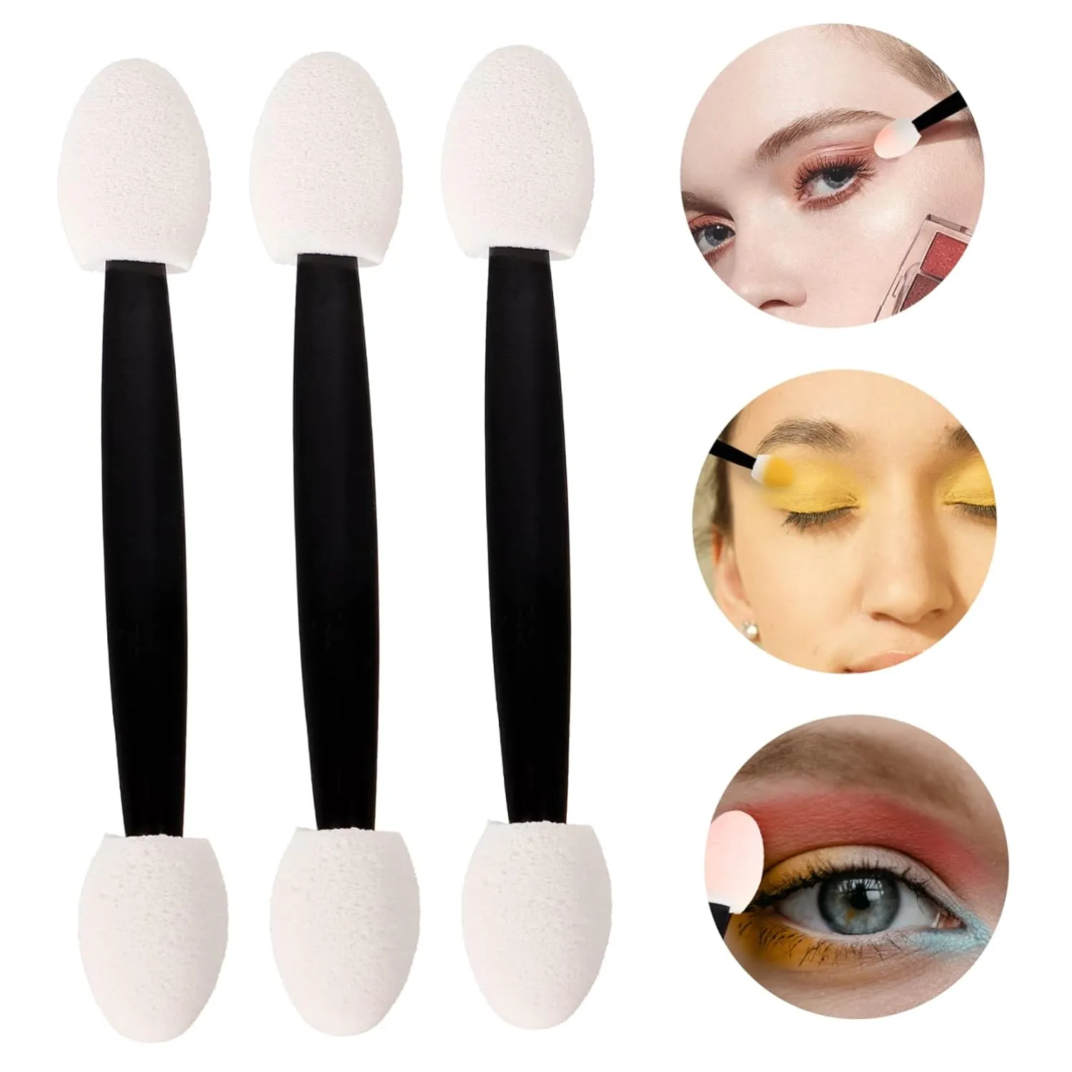 4pcs Double-end Eyeshadow Sticks Dual-sided Sponge Brushes for Makeup Application Lightweight Eye Shadow Tool Versatile Use for Lips Nose and Daily Makeup Needs
