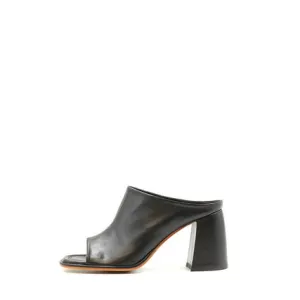 8974 Black Women's Leather Mules