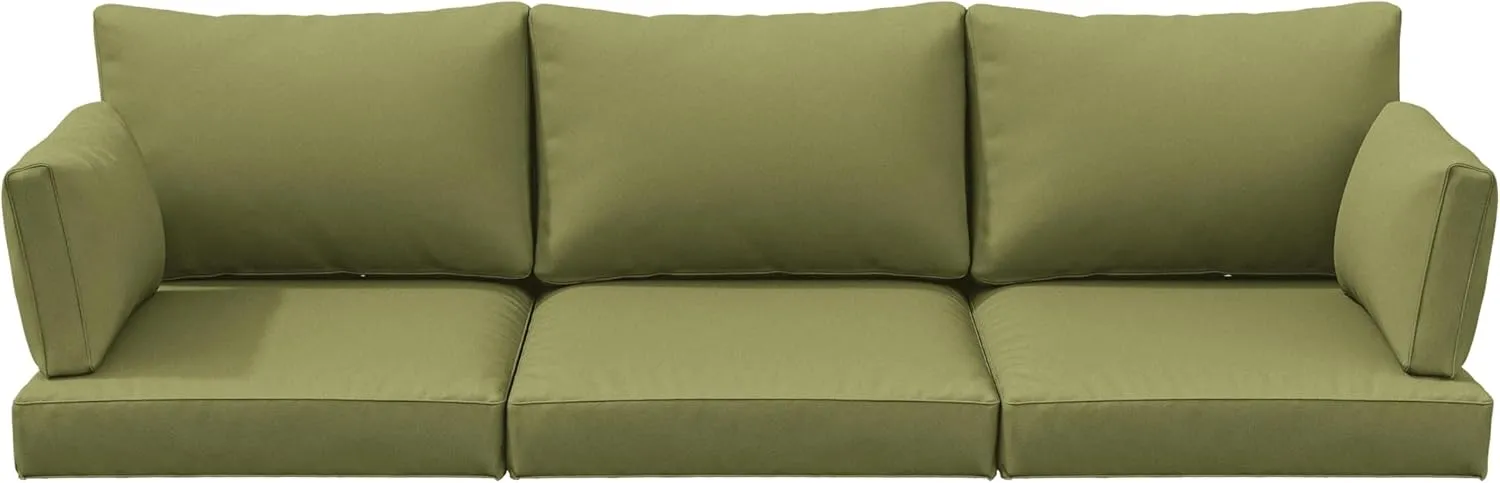 8p Outdoor Cushion Slipcovers Outdoor Patio Cushions Covers Replacement Waterproof with Zipper for 3-Seat Outdoor Rattan Sofa Patio Furniture Cushion Covers Light Green, Covers Only