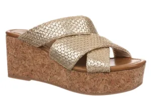 Abi Gold Slide Platform Sandal