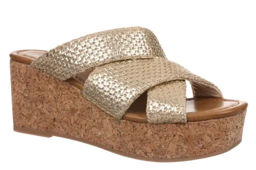 Abi Gold Slide Platform Sandal