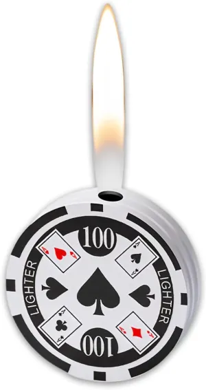 Ace of Spades Toker Poker Design Lighter，Unique Cool Windproof Adjustable Flame Lighters，Refillable Butane Lighter，Creative Mini Funny Gifts for Men Women(Without Butane Gas) (03)