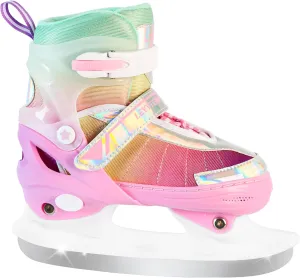 Adjustable Ice Skates for Kids Boys Girls, Blades Iceskates Ages 3-12, Pink, Purple, Black, Blue Warm Ice Skating Shoes for Outdoor and Rink