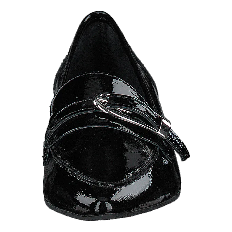 Alia Leather Buckle Loafer 103 - Black 3