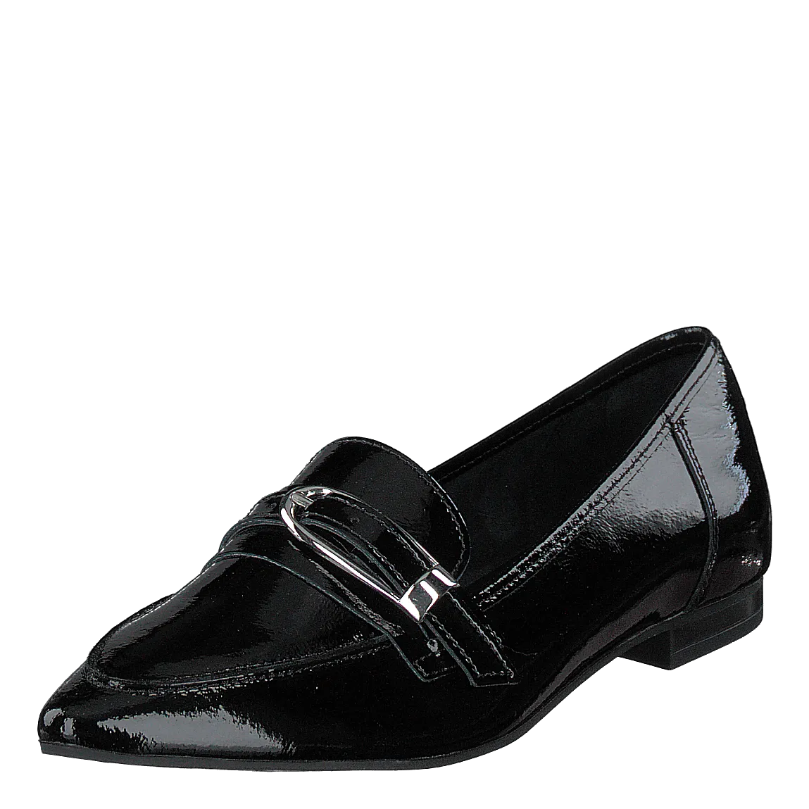 Alia Leather Buckle Loafer 103 - Black 3
