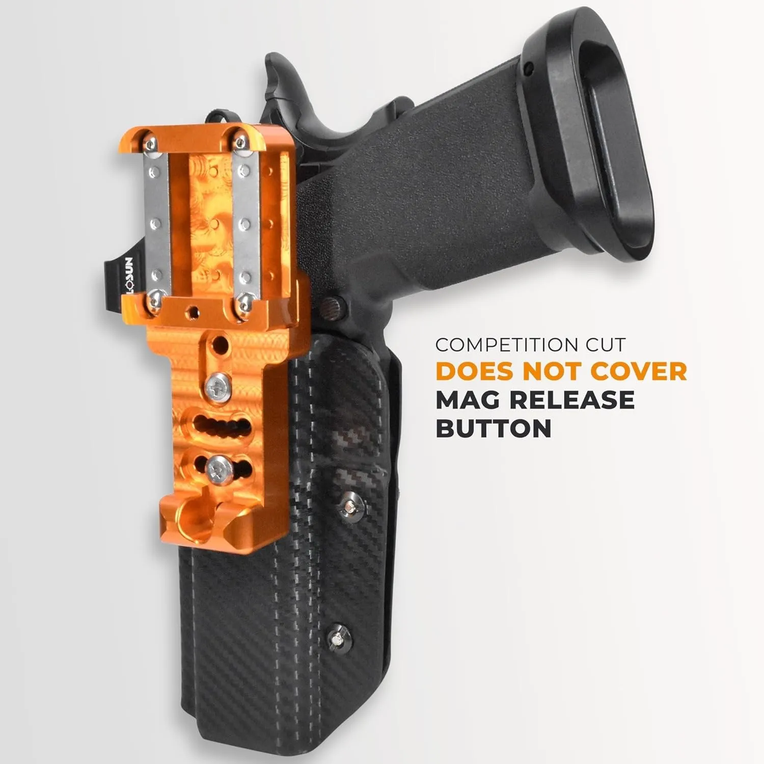Alloy Competition Holster OWB Fits Shadow Systems MR920L Outside The Waistband Carry Gun Holster Kydex American Made OWB Aluminum Belt Attachment