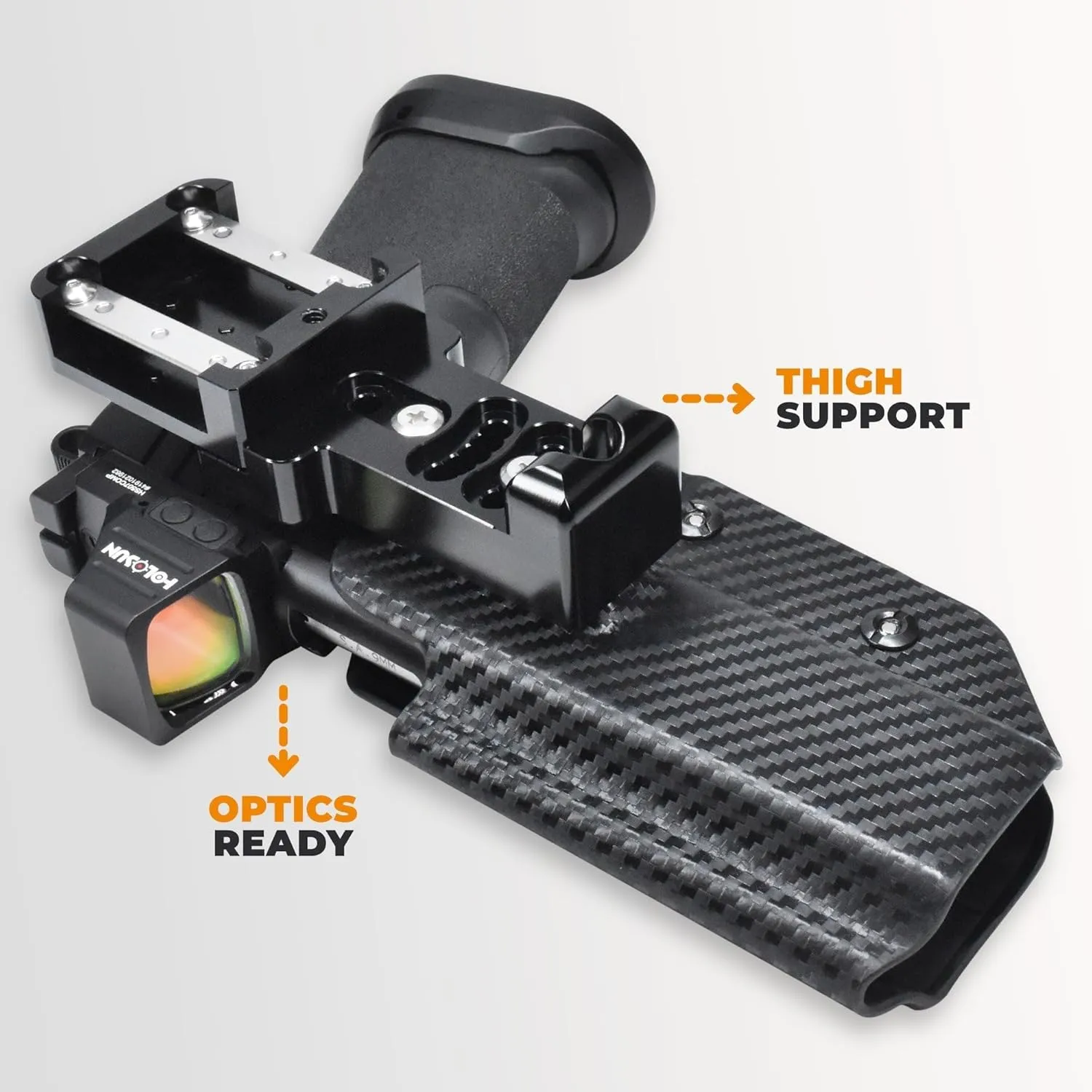 Alloy Competition Holster OWB Fits Shadow Systems MR920L Outside The Waistband Carry Gun Holster Kydex American Made OWB Aluminum Belt Attachment
