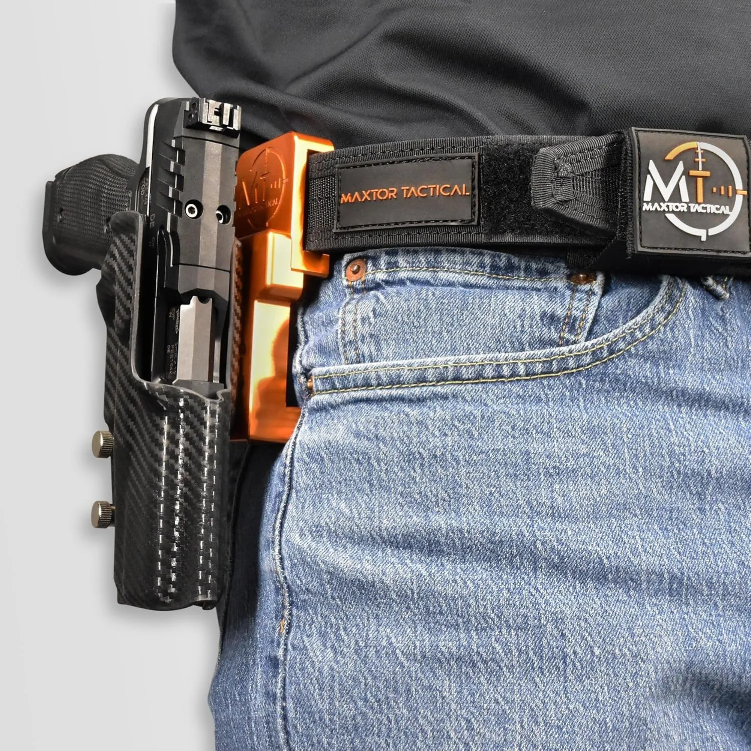 Alloy Competition Holster OWB Fits Shadow Systems MR920L Outside The Waistband Carry Gun Holster Kydex American Made OWB Aluminum Belt Attachment