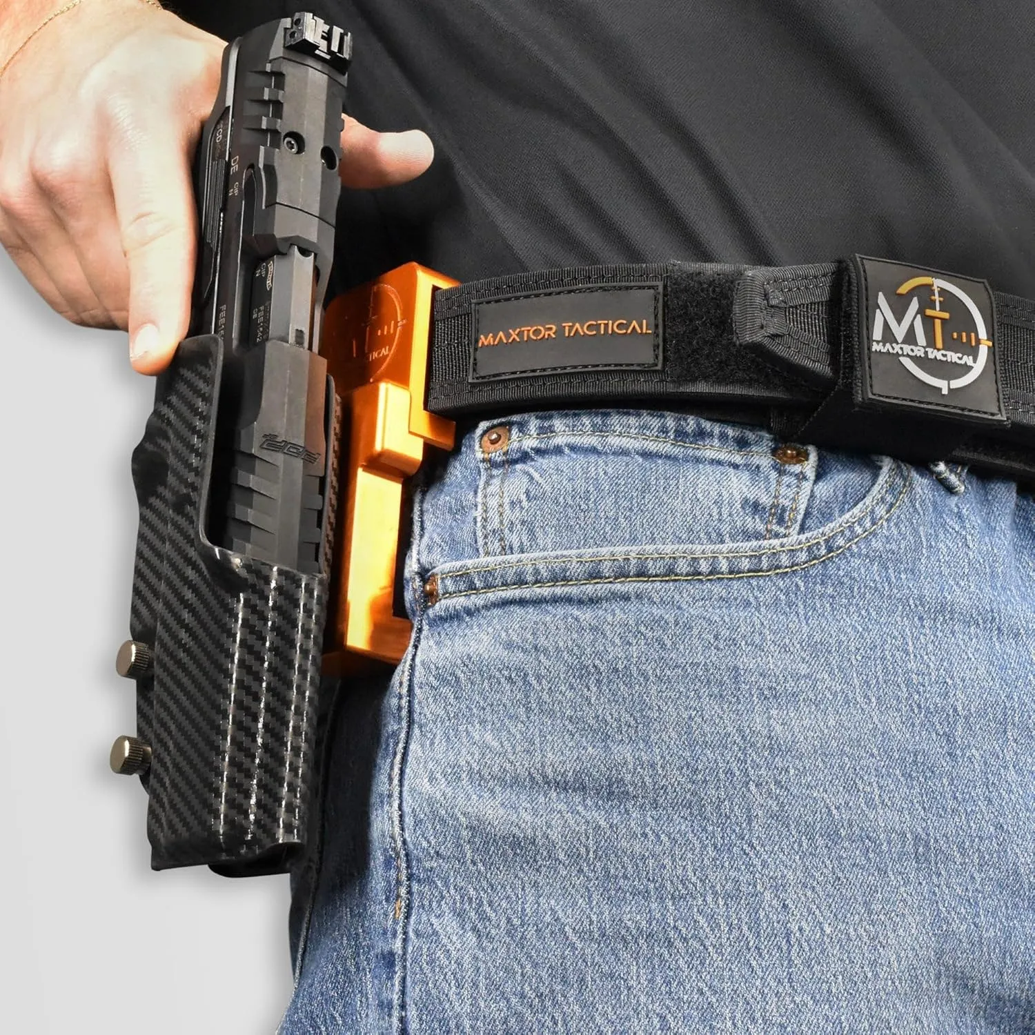 Alloy Competition Holster OWB Fits Shadow Systems MR920L Outside The Waistband Carry Gun Holster Kydex American Made OWB Aluminum Belt Attachment