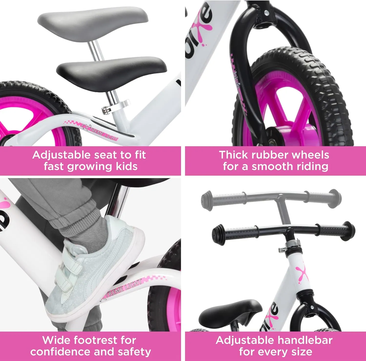 Aluminum Balance Bike for Kids and Toddlers - Lightweight 4LBS - Toddler Bike - No Pedal Training Bicycle - Bikes for 18 Months to 6 Year Old - for 2 3 4 5 Years Old - Pink
