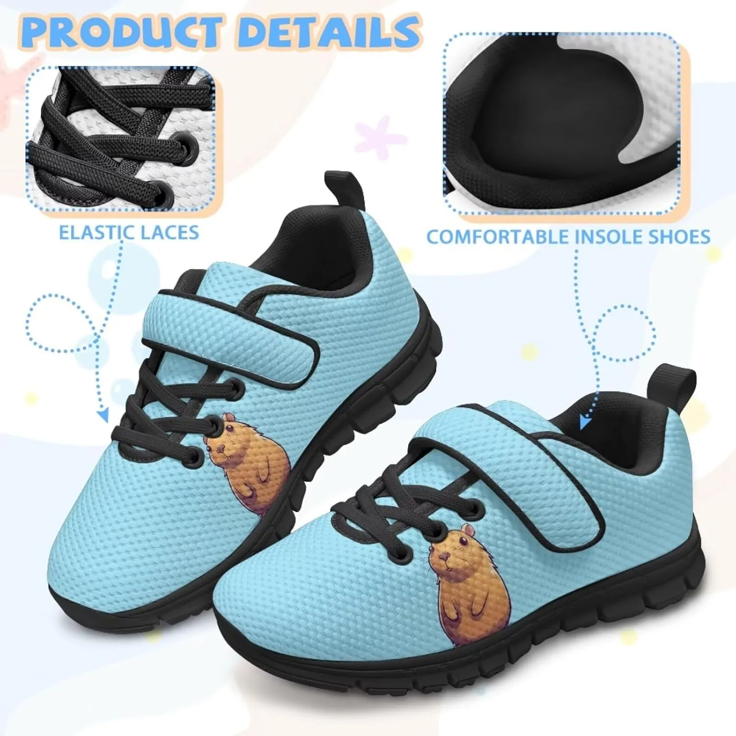 Animal Print Shoes for Kids Girls One Strap Tennis Sneakers Mesh Running Shoes Lightweight Athletic Shoes