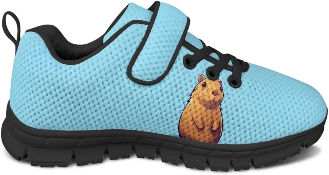 Animal Print Shoes for Kids Girls One Strap Tennis Sneakers Mesh Running Shoes Lightweight Athletic Shoes