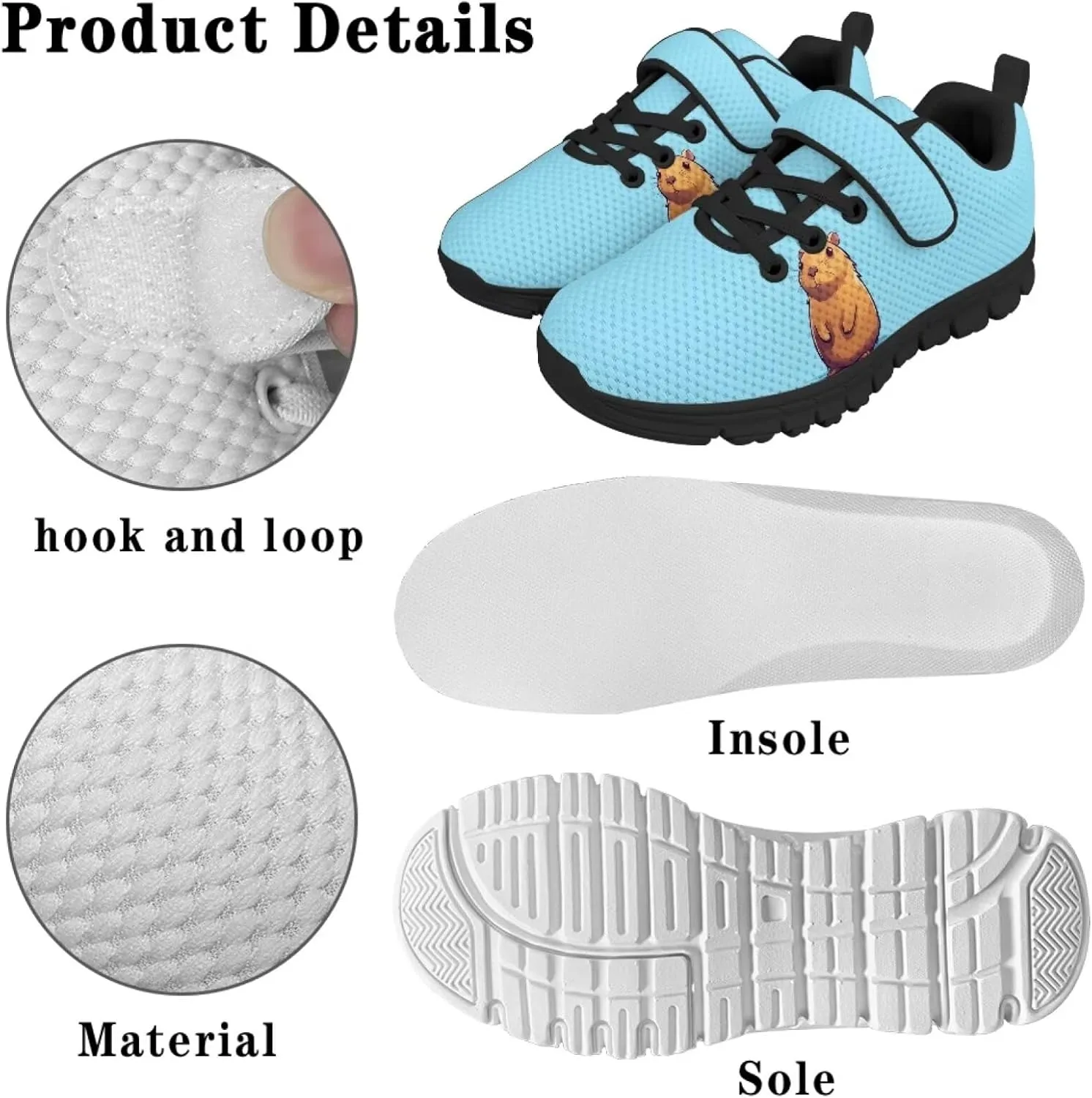 Animal Print Shoes for Kids Girls One Strap Tennis Sneakers Mesh Running Shoes Lightweight Athletic Shoes