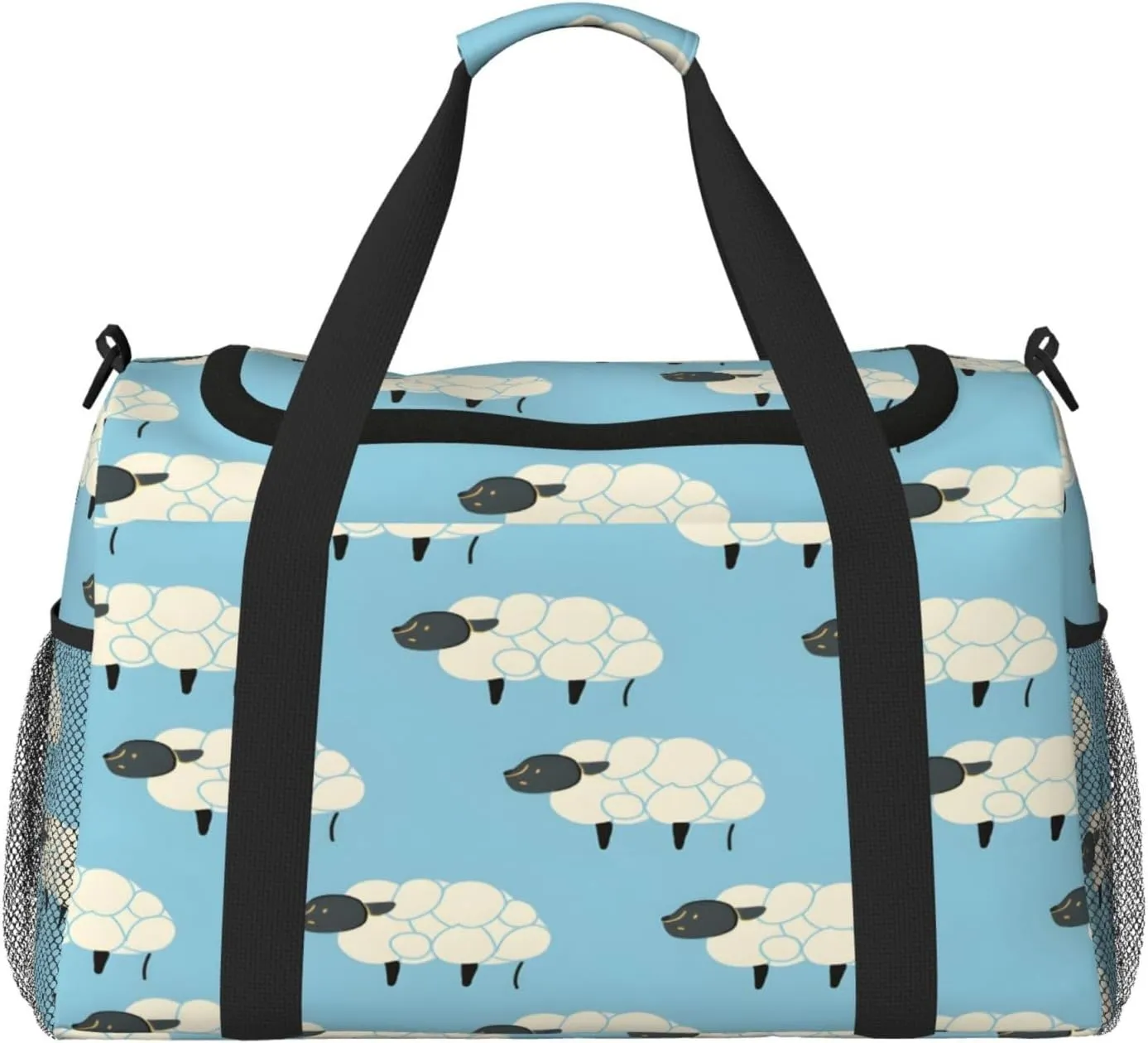 Animal Sheep Pattern Travel Duffel Bag with Strap Multi Pockets Sports Bag Handbag Large Shoulder Bag for Gym Weekend Fitness Camping