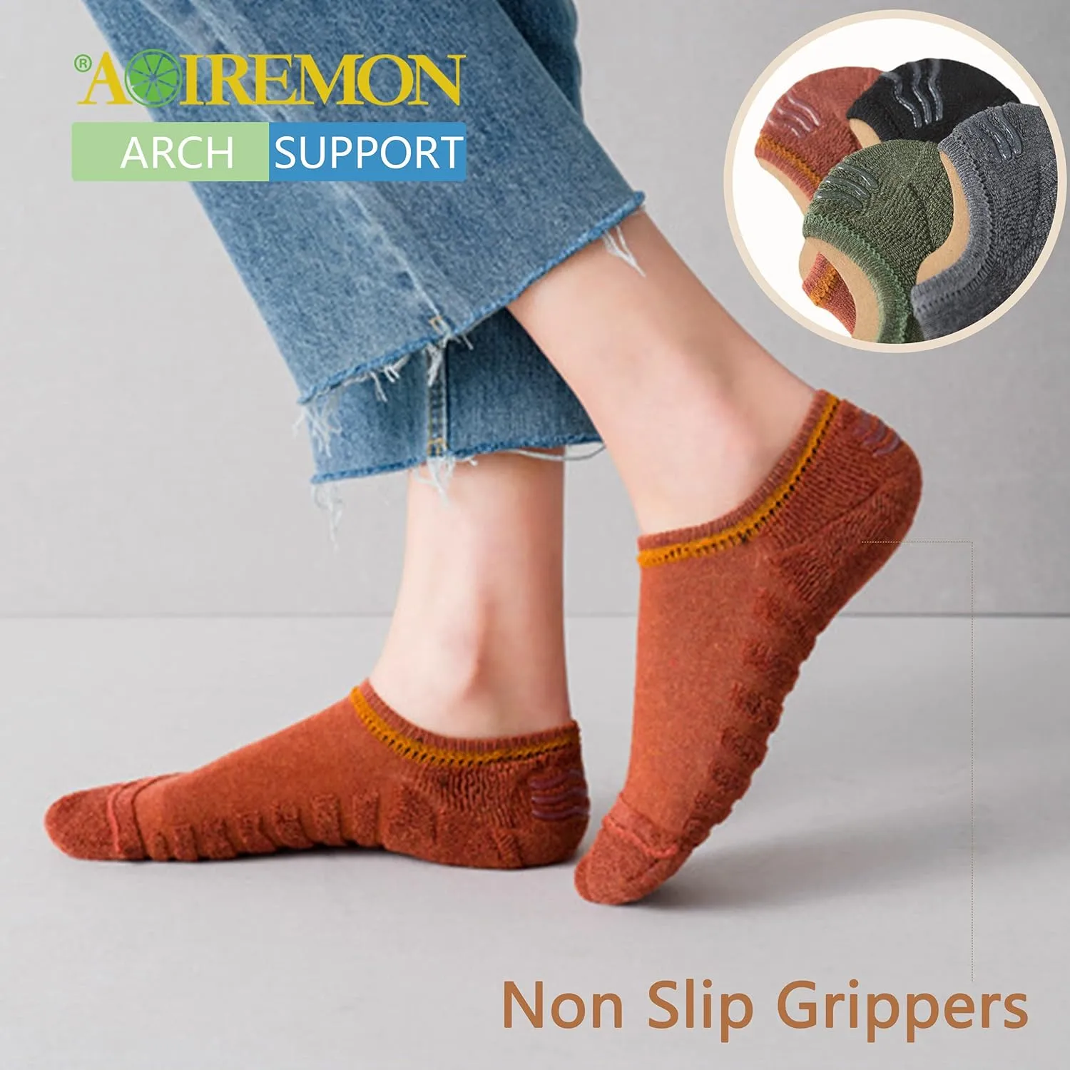 AOIREMON No Show Athletic Socks 5-10 Pairs Hiking Running Ankle Socks For Women Cushion Low Cut Socks