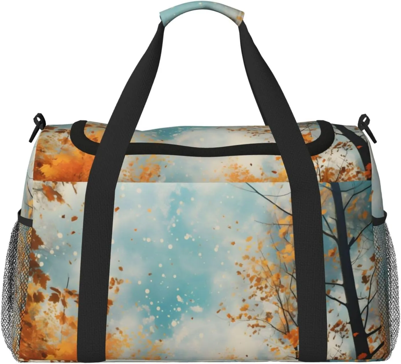 Autumn Forest Tree Travel Duffel Bag with Strap Multi Pockets Sports Bag Handbag Large Shoulder Bag for Gym Weekend Fitness Camping