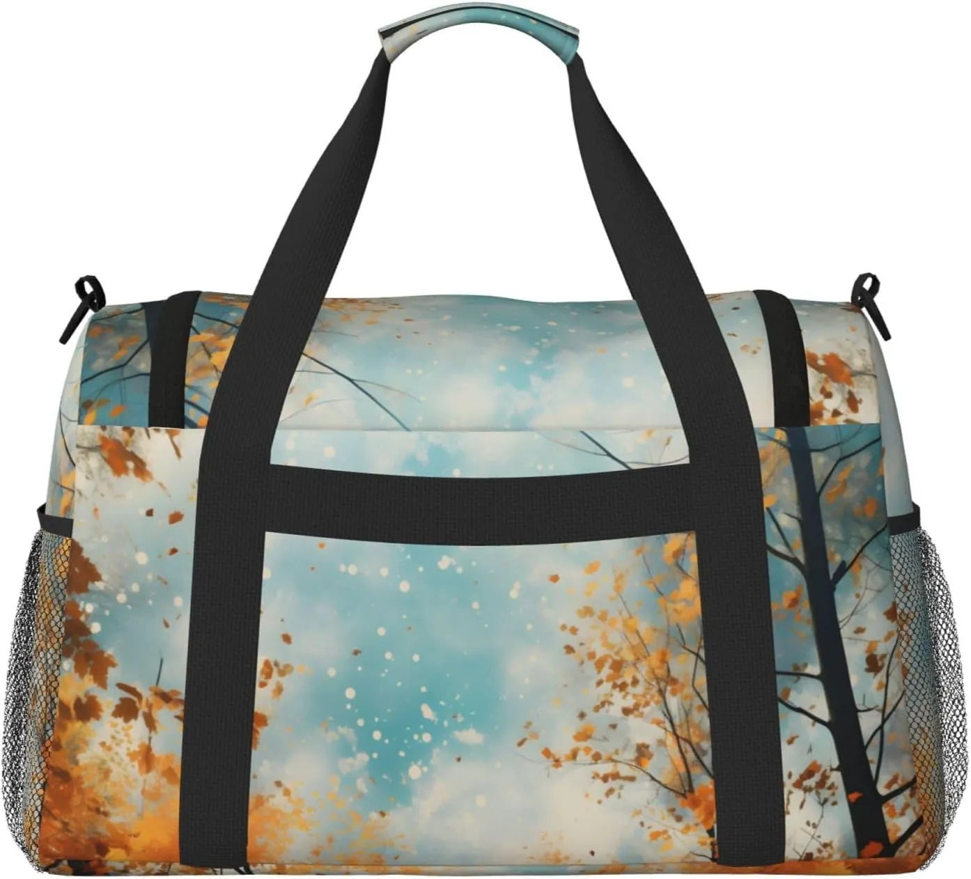 Autumn Forest Tree Travel Duffel Bag with Strap Multi Pockets Sports Bag Handbag Large Shoulder Bag for Gym Weekend Fitness Camping