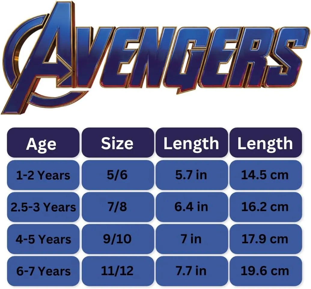 Avengers Slide Open Toe - Boys Superhero Sandals SlipOn Slides - Captain America Thor Hulk IronMan SpiderMan (sizes: 5-10 toddler / 11-12 little kid)