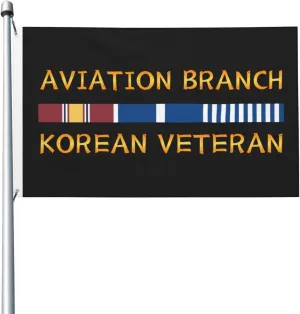Aviation Branch Korean Veteran 3x5 FT Flag - Vivid Printing, Indoor Outdoor Banner with Brass Grommets