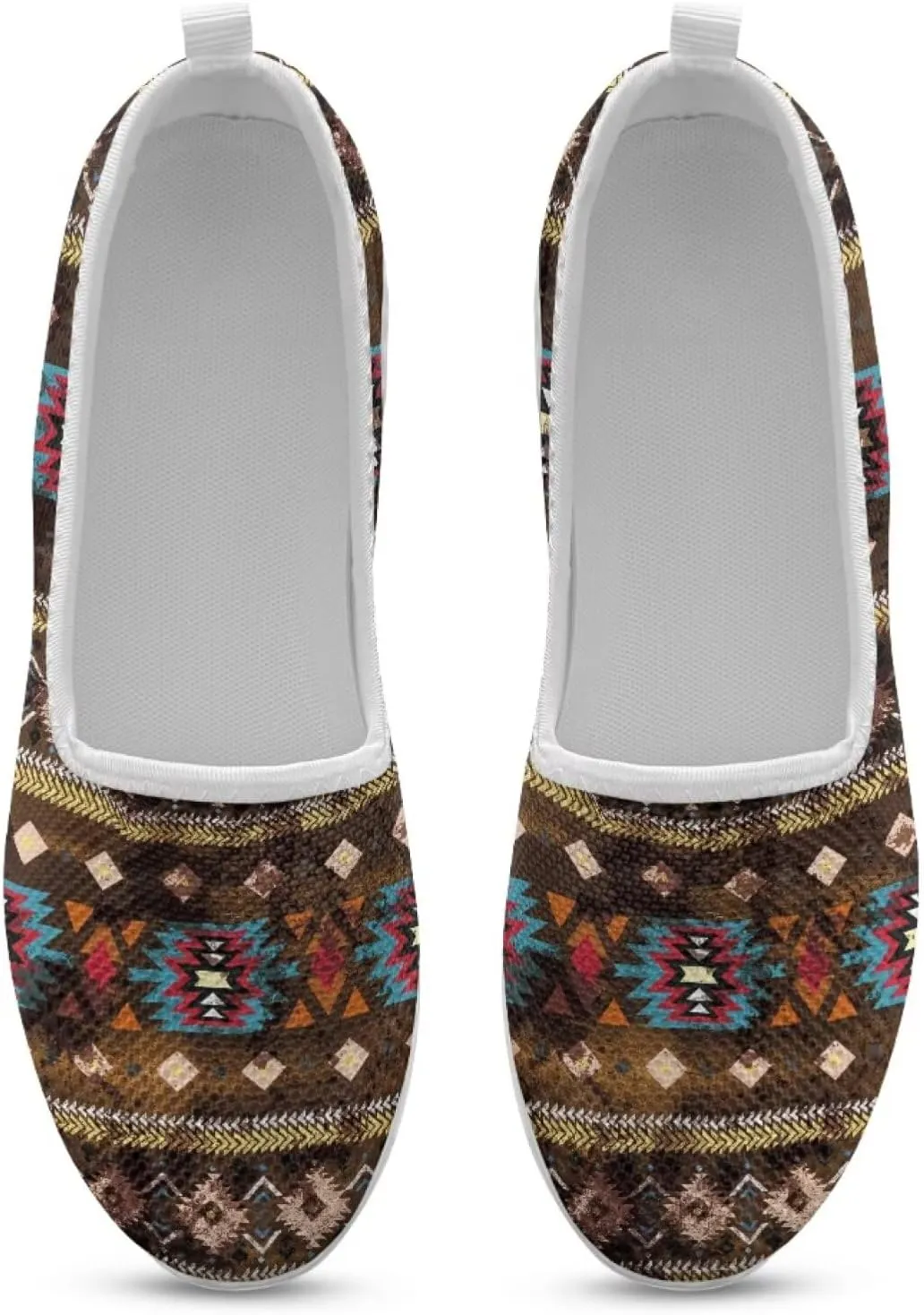 Aztec Tribal Women Casual Sneakers Slip On Walking Shoes Indoor Outdoor Breathable Footwear