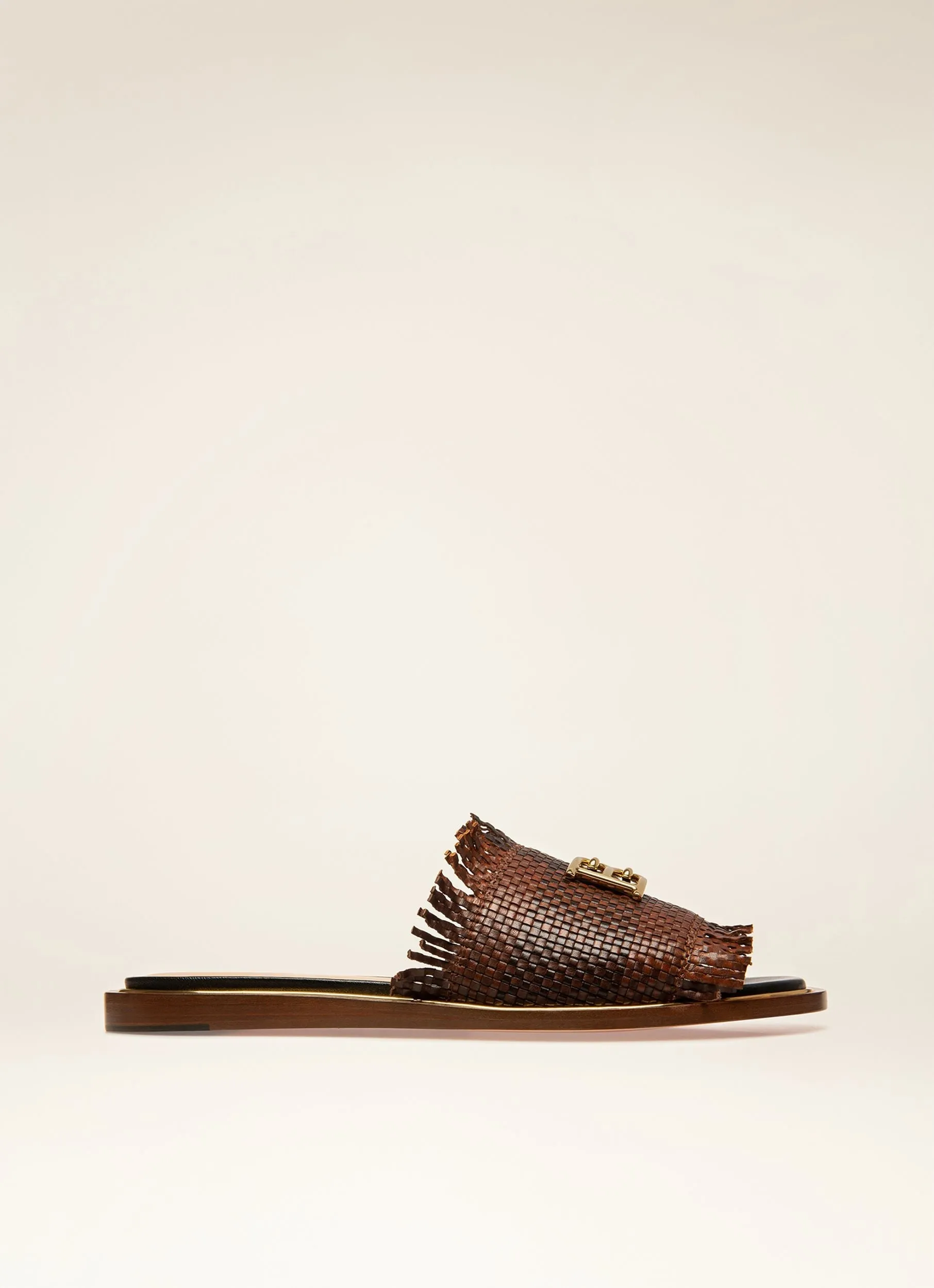 B-Chain Slide in Brown Buffalo Leather