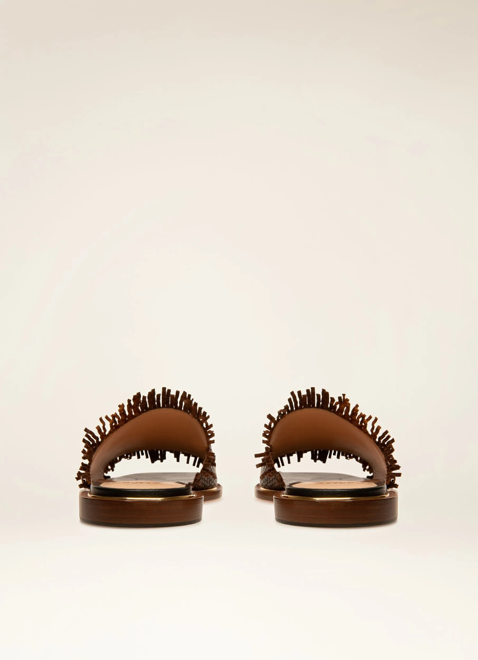 B-Chain Slide in Brown Buffalo Leather
