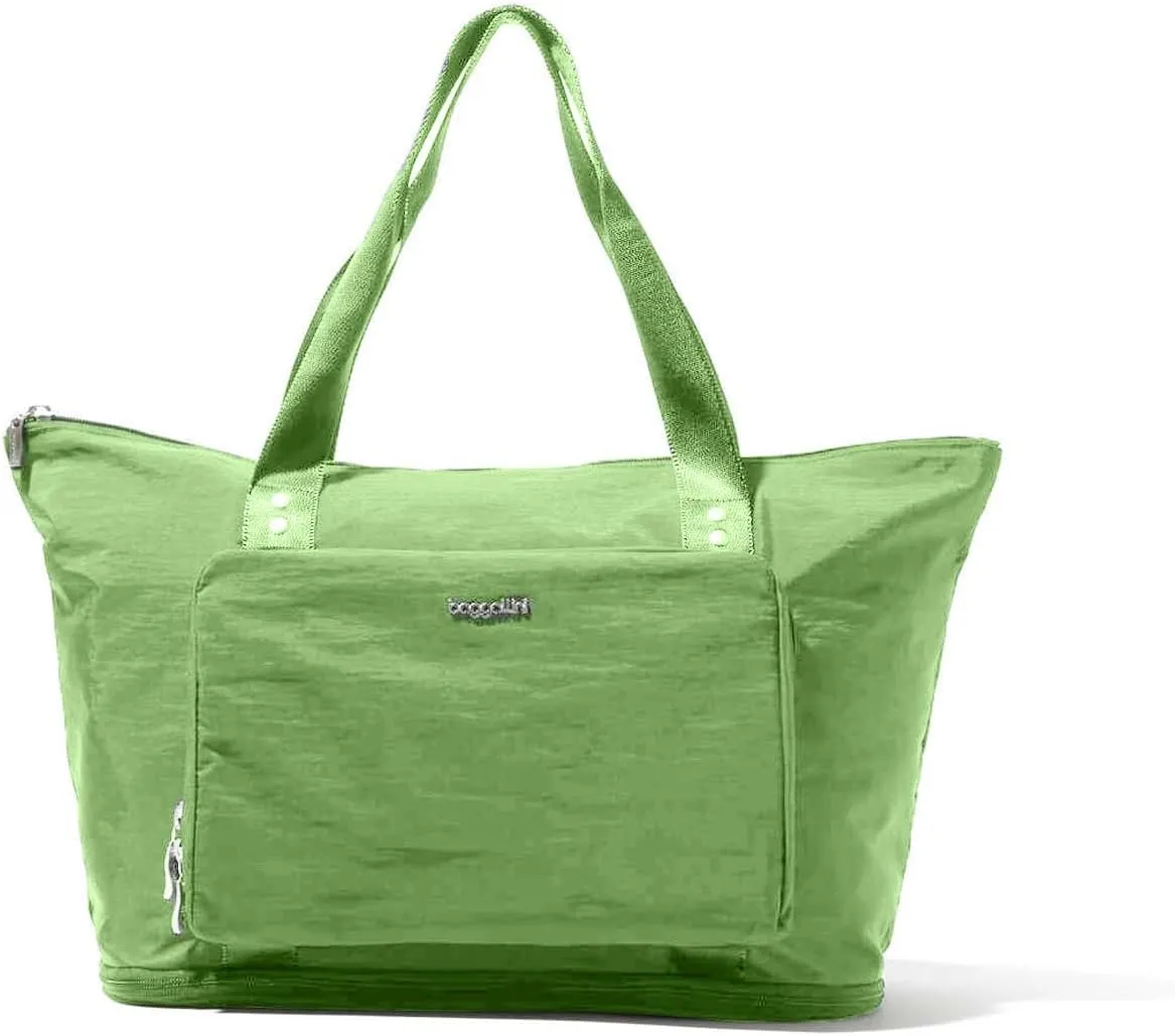 Baggallini Carryall Expandable Lightweight Travel Tote 22" Packable Folding Compact Nylon Washable Weekender w/Luggage Sleeve