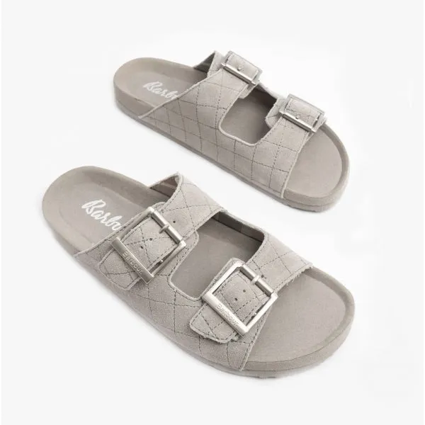 Barbour ELLIS Womens Suede Mule Slippers Grey