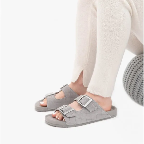 Barbour ELLIS Womens Suede Mule Slippers Grey