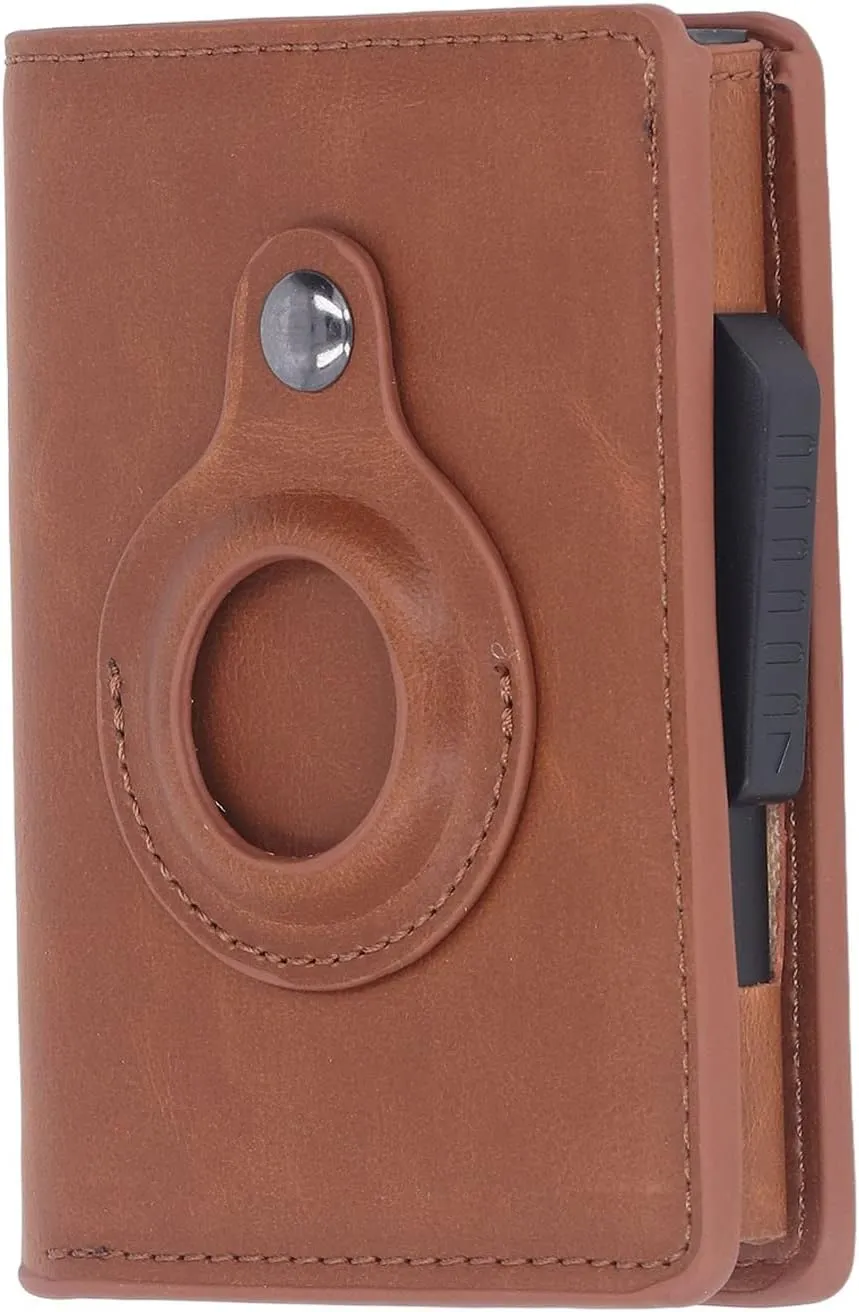 BBAUER Multifunctional Card Bag, Radio Frequency Identification Devices Anti Loss Scratch Resistant Lightweight PU Leather Wallet Durable for Travel (Color : Apricot)