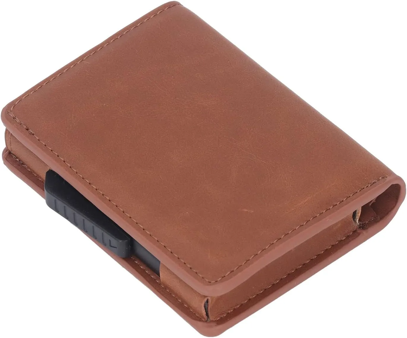 BBAUER Multifunctional Card Bag, Radio Frequency Identification Devices Anti Loss Scratch Resistant Lightweight PU Leather Wallet Durable for Travel (Color : Apricot)