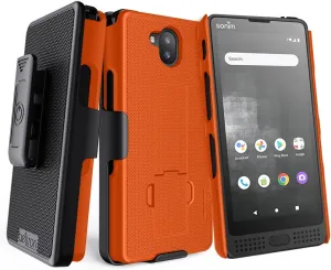 BELTRON Sonim XP10 Case with Holster, Heavy Duty Belt Clip with Swivel Clip for Sonim XP10 (AT&T FirstNet T-Mobile Verizon XP9900) Secure Fit & Built-in Kickstand (Industrial Strength) - Safety Orange