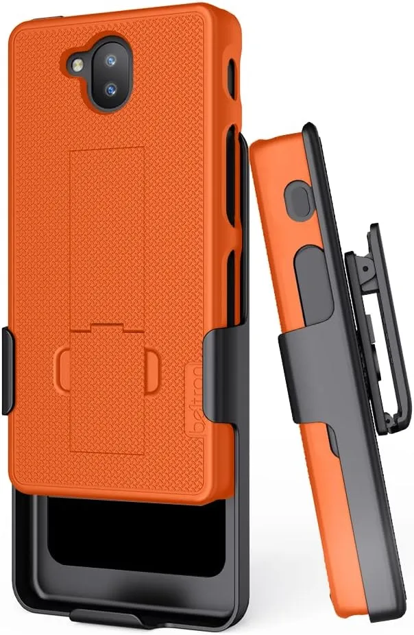 BELTRON Sonim XP10 Case with Holster, Heavy Duty Belt Clip with Swivel Clip for Sonim XP10 (AT&T FirstNet T-Mobile Verizon XP9900) Secure Fit & Built-in Kickstand (Industrial Strength) - Safety Orange