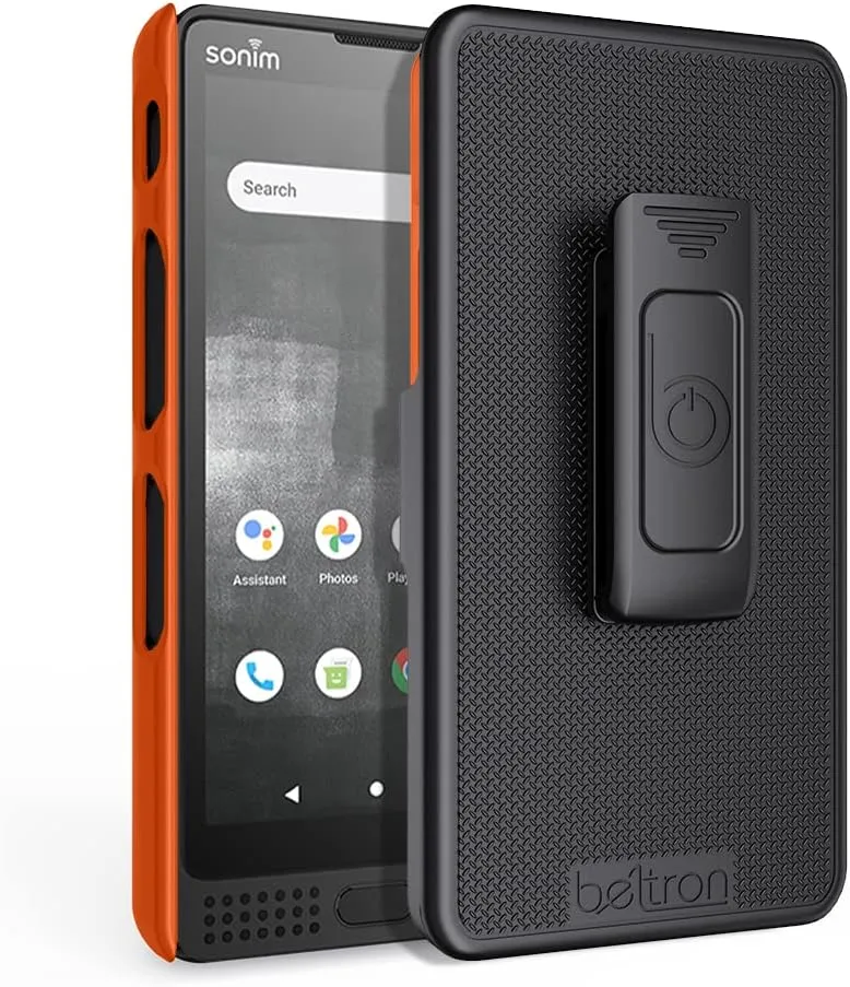 BELTRON Sonim XP10 Case with Holster, Heavy Duty Belt Clip with Swivel Clip for Sonim XP10 (AT&T FirstNet T-Mobile Verizon XP9900) Secure Fit & Built-in Kickstand (Industrial Strength) - Safety Orange