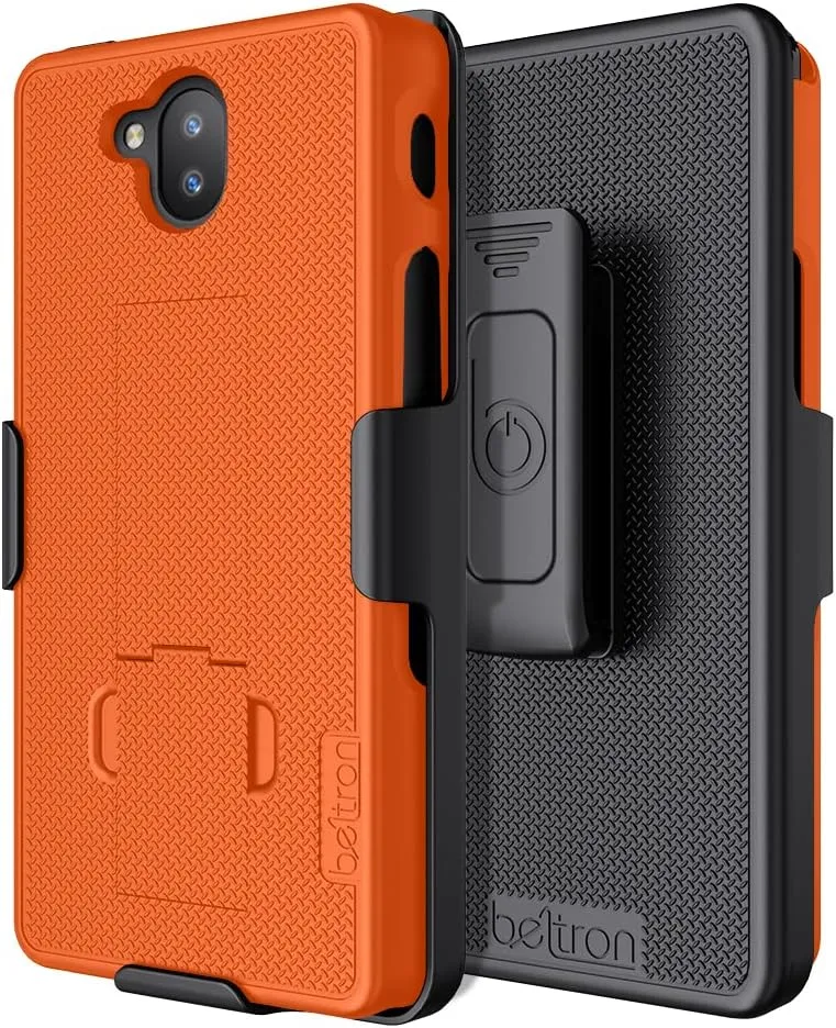 BELTRON Sonim XP10 Case with Holster, Heavy Duty Belt Clip with Swivel Clip for Sonim XP10 (AT&T FirstNet T-Mobile Verizon XP9900) Secure Fit & Built-in Kickstand (Industrial Strength) - Safety Orange