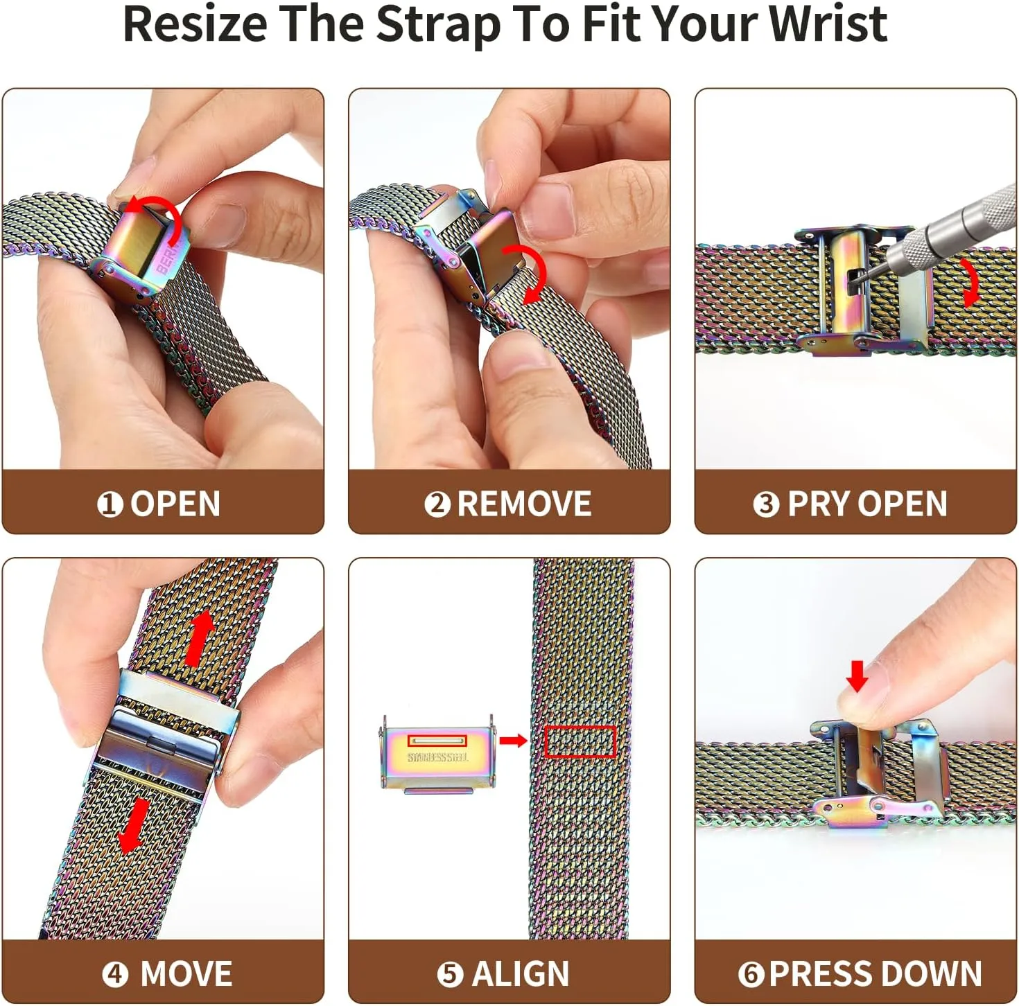 BERNY Stainless Steel Mesh Watch Band for Mens Women Quick Release Adjustable Milanese Watch Straps Thick Heavy Duty Metal Bracelet with Safty Clasp Black Silver 18mm 20mm 22mm 24mm