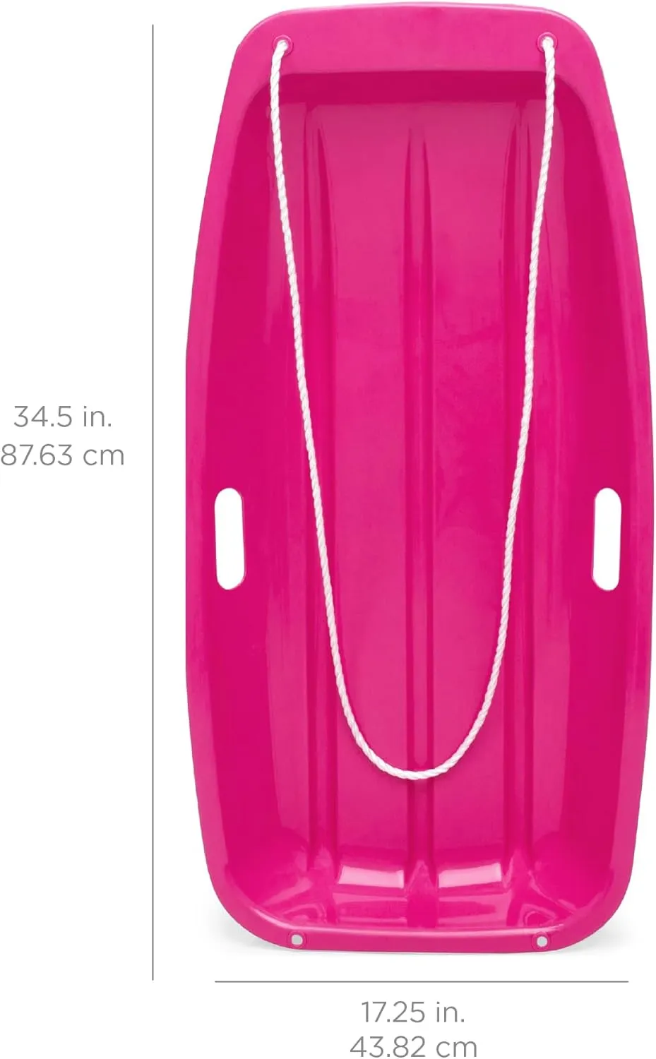 Best Choice Products 35in Kids Plastic Toboggan Snow Sled w/Pull Rope, 2 Handles