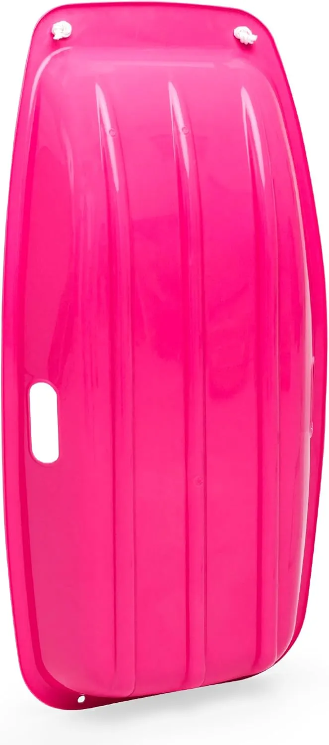 Best Choice Products 35in Kids Plastic Toboggan Snow Sled w/Pull Rope, 2 Handles