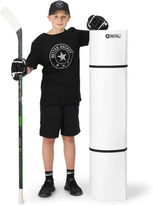 Better Hockey Portable Roll-Up Shooting Pad - Feels Like Real Ice, for Passing Stickhandling and One Timers, Large 4.5 Foot x 10 Foot Size