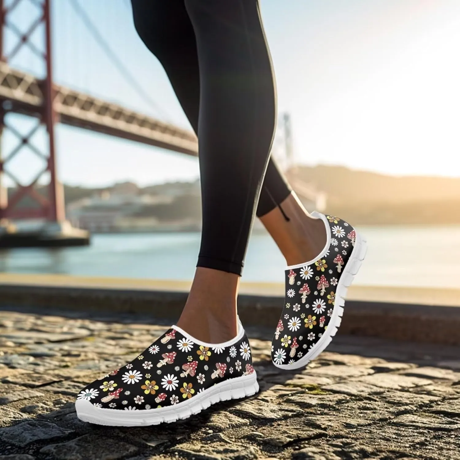 BIGCARJOB Sneaker for Women Slip-on Walking Shoes Road Running Shoes Comfortable Athletic Sock Shoes