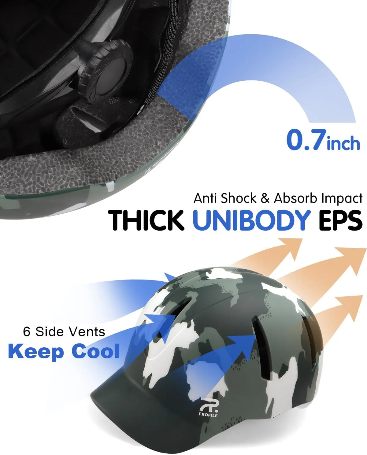 Bike Helmet for Adult Men & Women - Magnetic Buckle, Baseball Cap Style Bicycle Helmet with Visor