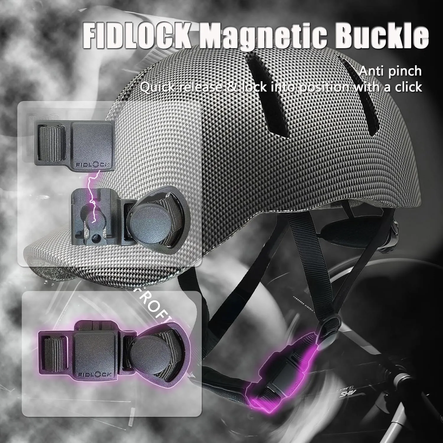 Bike Helmet for Adult Men & Women - Magnetic Buckle, Baseball Cap Style Bicycle Helmet with Visor