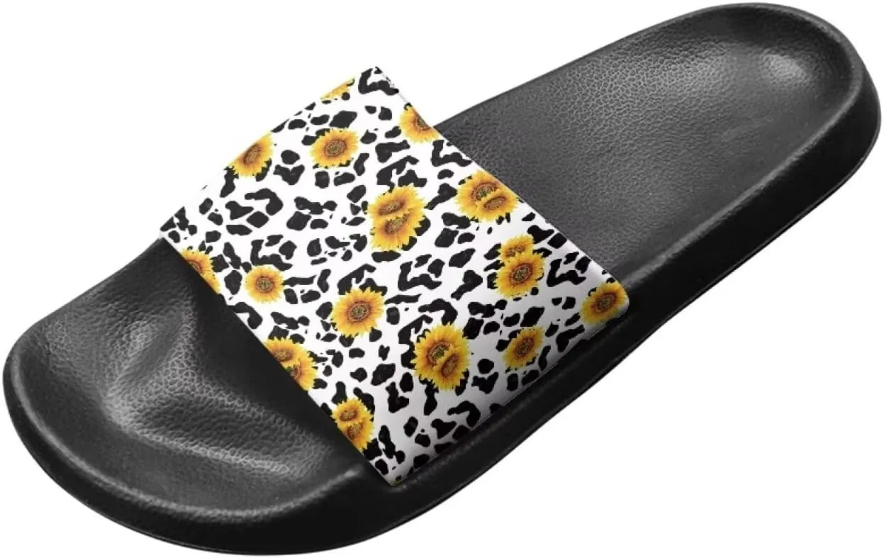 Binienty Women's Wide Slide Sandals Trendy Beach Flip Flops Lightweight Flat Slide Sandals for Daily Walks,Poolside,Water Park