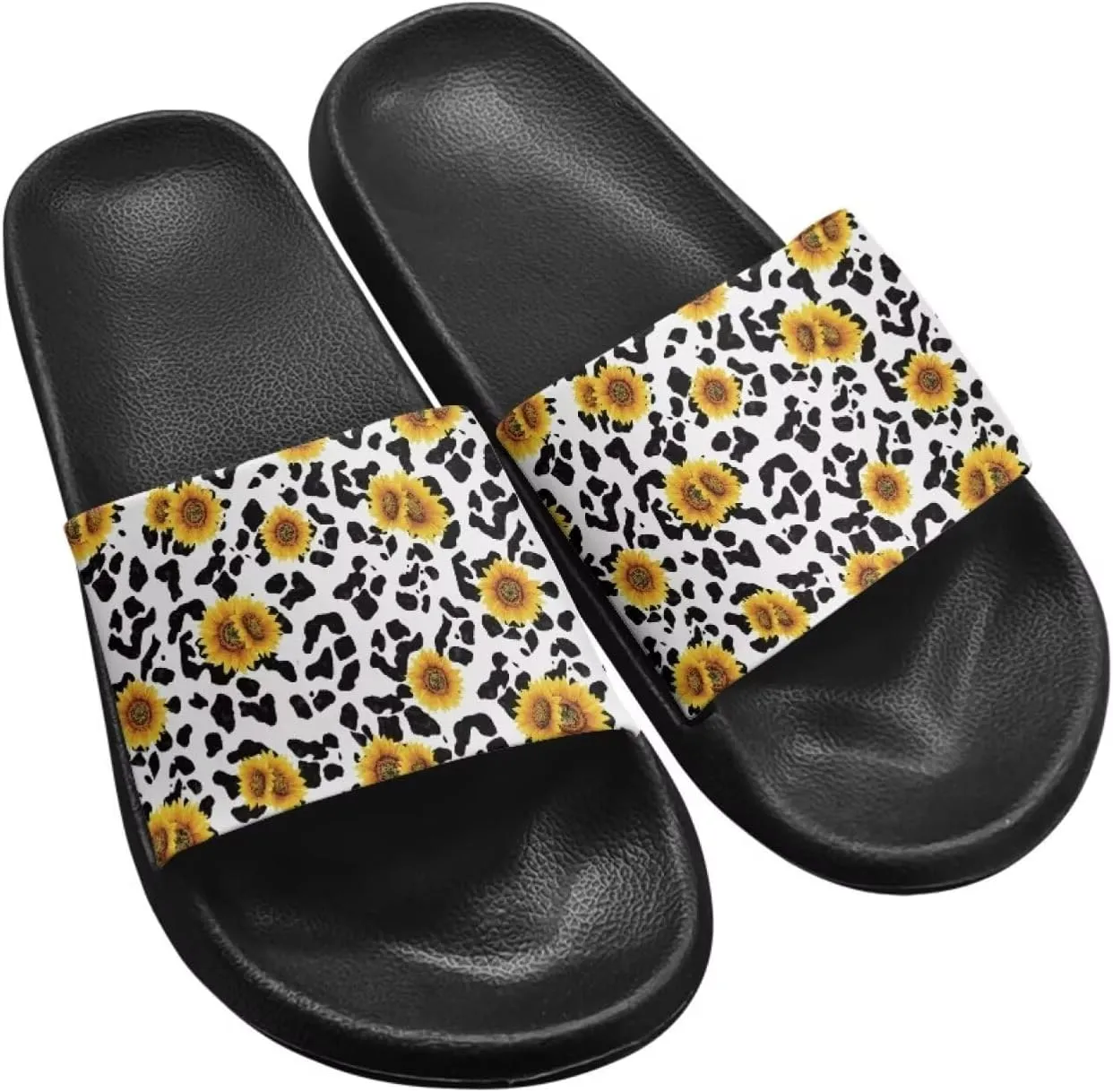 Binienty Women's Wide Slide Sandals Trendy Beach Flip Flops Lightweight Flat Slide Sandals for Daily Walks,Poolside,Water Park